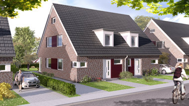 Visualisierung Doppelhaus Lübeck - Variante -- Architekt Kriese
